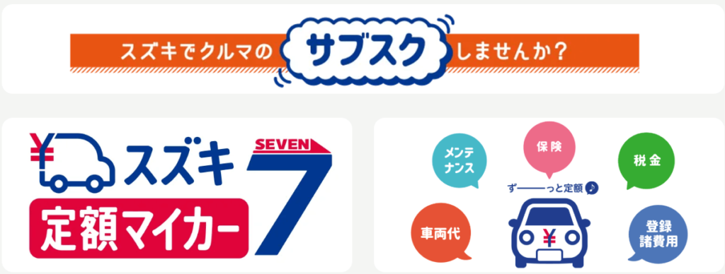 スズキ定額マイカー7公式サイトより引用