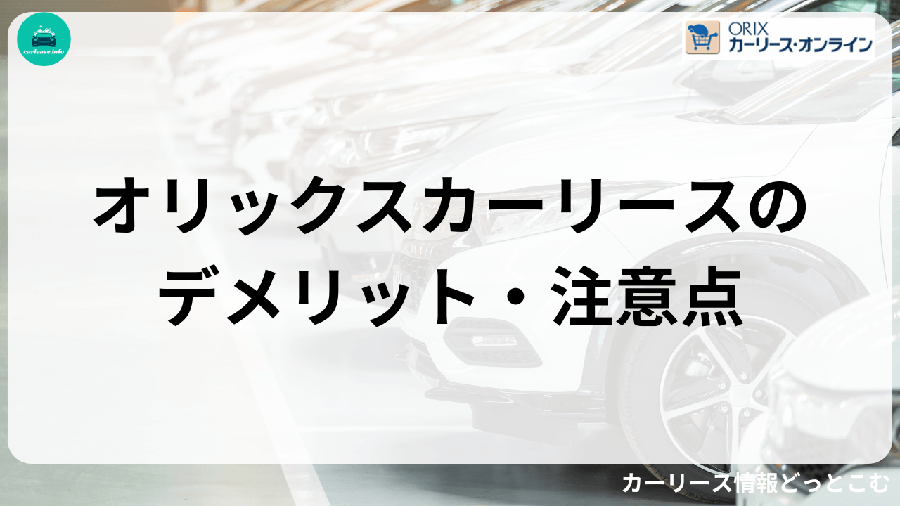 オリックスカーリースのデメリット・注意点